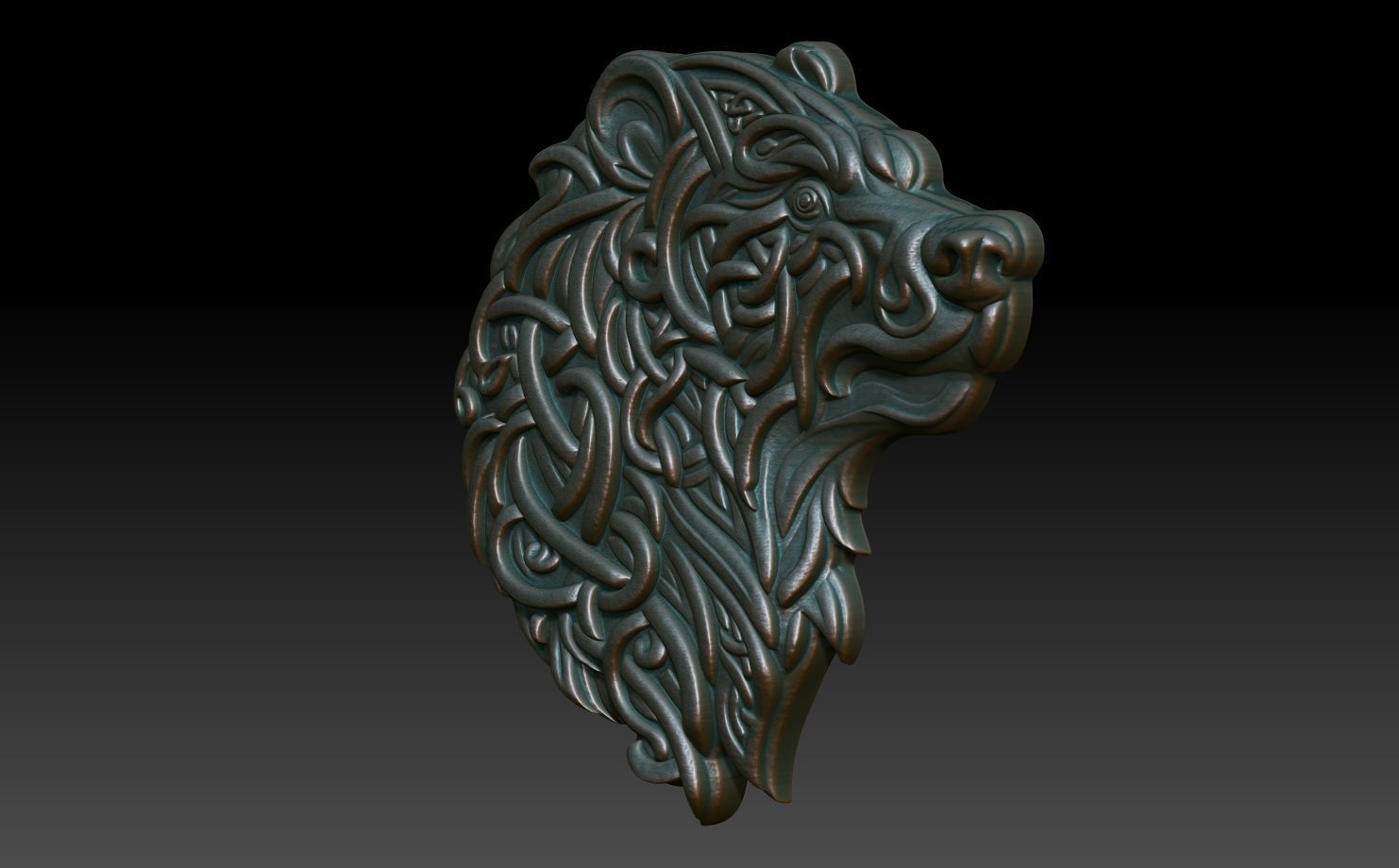 Celtic Bear basrelief 13 240612 3D print model_1