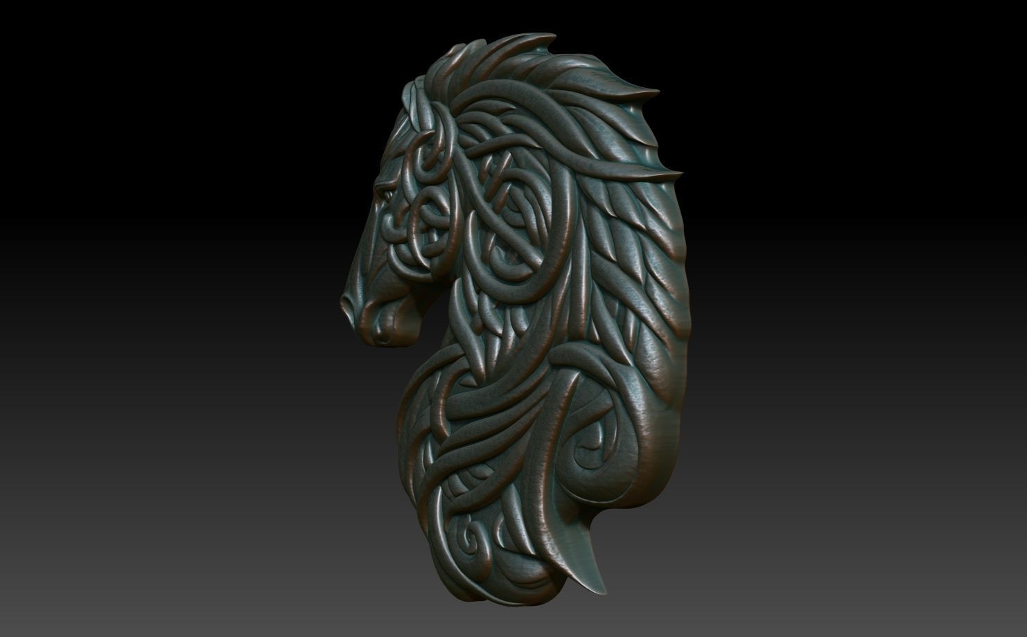 Celtic Horse basrelief 12 240612 3D print model_1