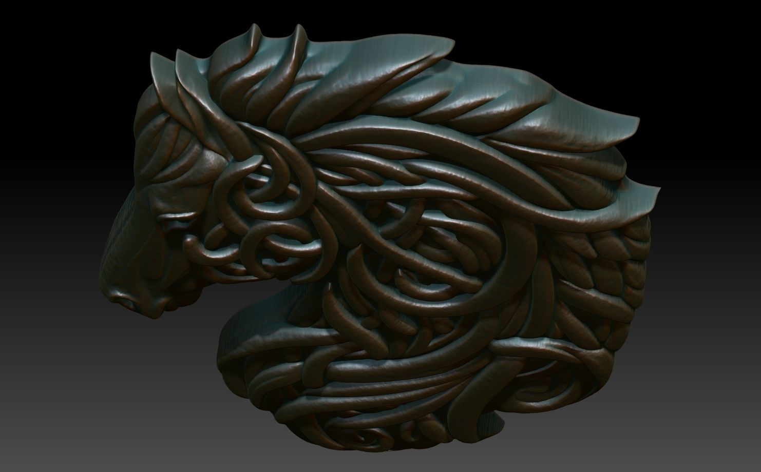 Celtic Horse basrelief 12 240612 3D print model_3