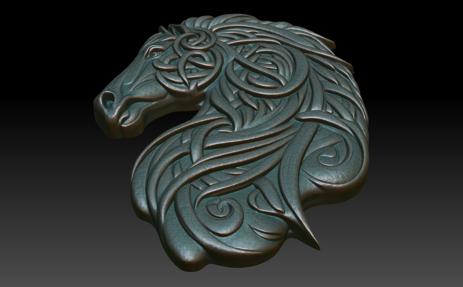 Celtic Horse basrelief 12 240612 3D print model_4