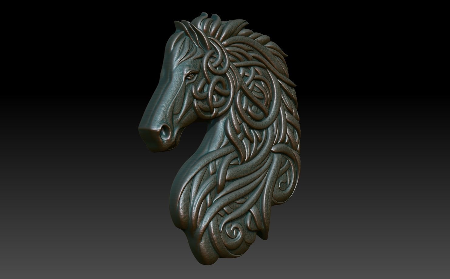 Celtic Horse basrelief 12 240612 3D print model_2