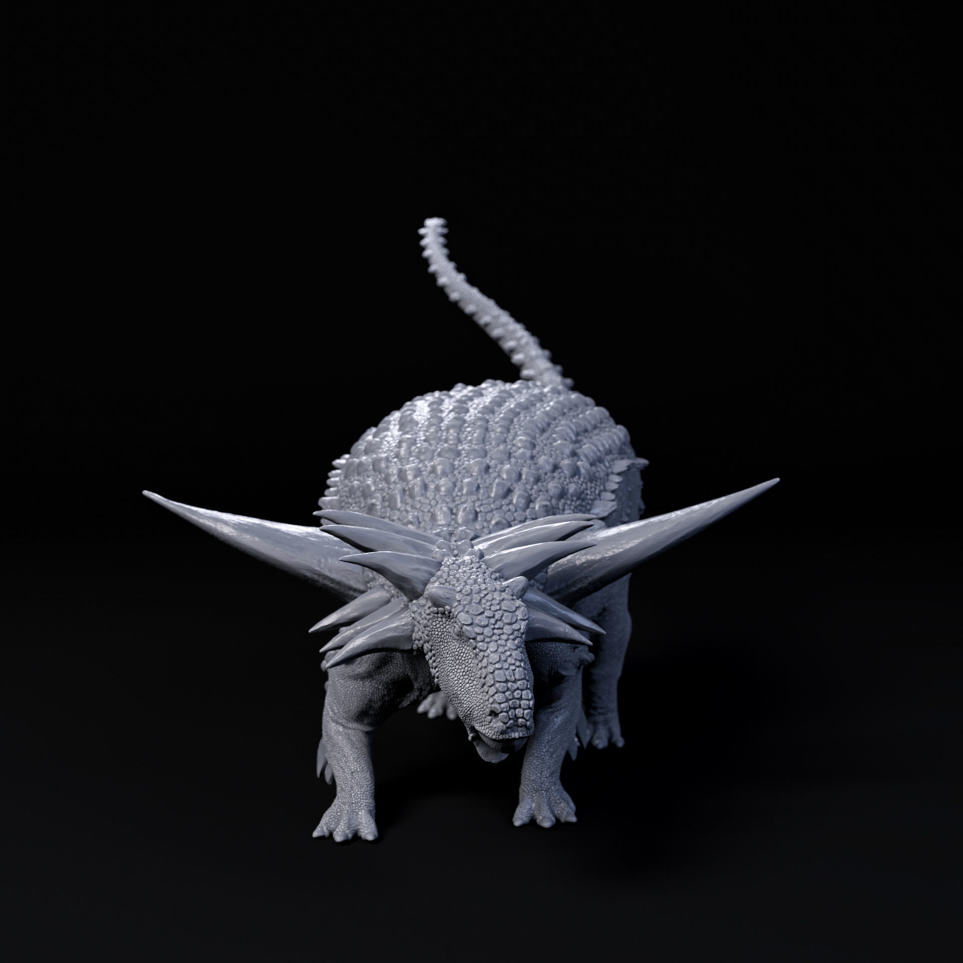 Sauropelta defensive 1-35 scale pre-supported armored dinosaur 3D print model_3