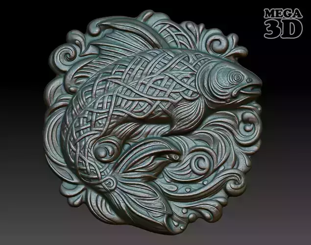 Celtic Fish basrelief 10 240612