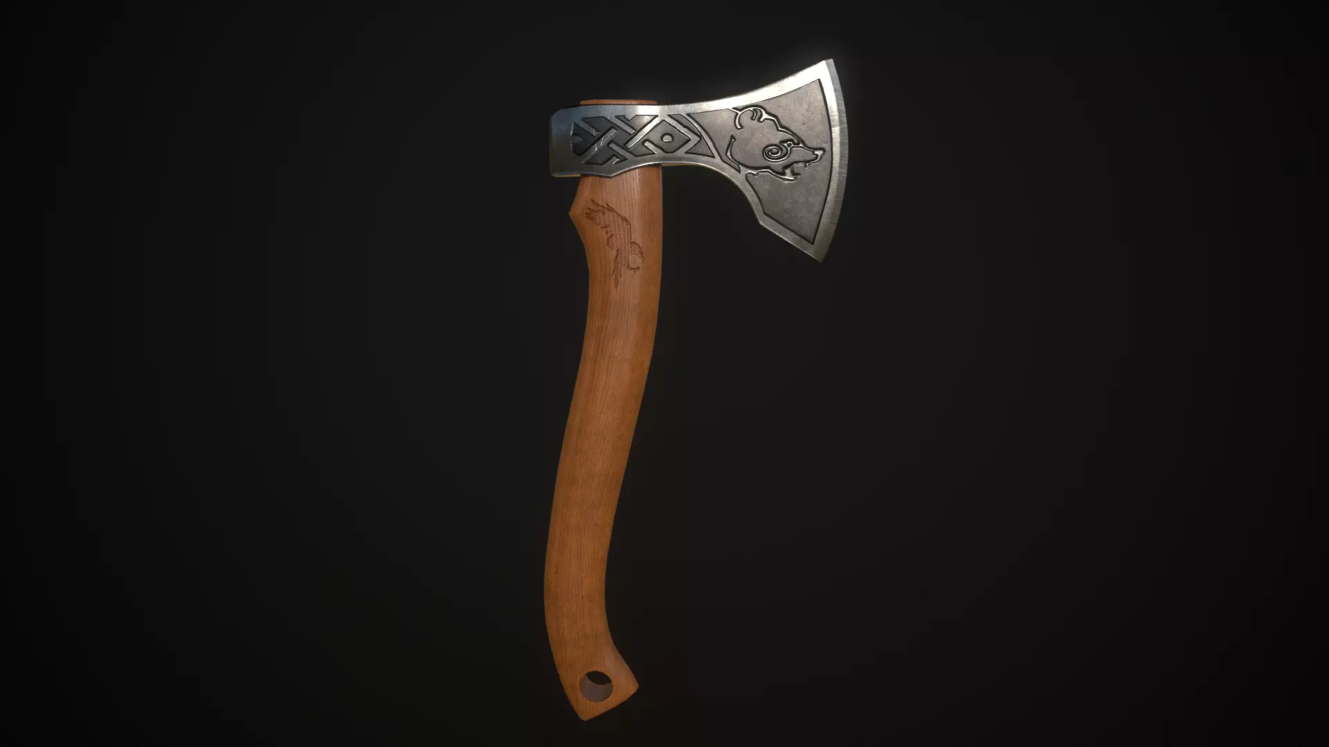 Axe Bear Low-poly 3D model_0