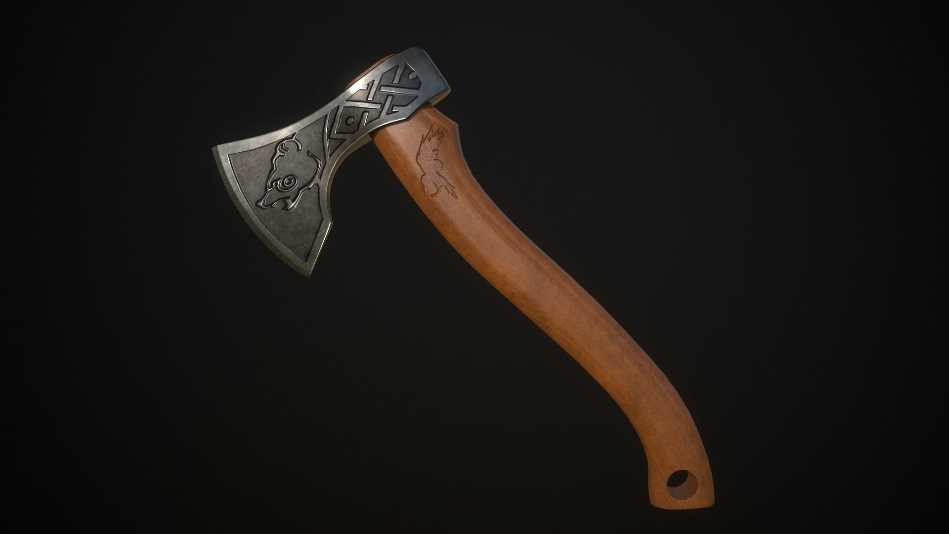 Axe Bear Low-poly 3D model_3