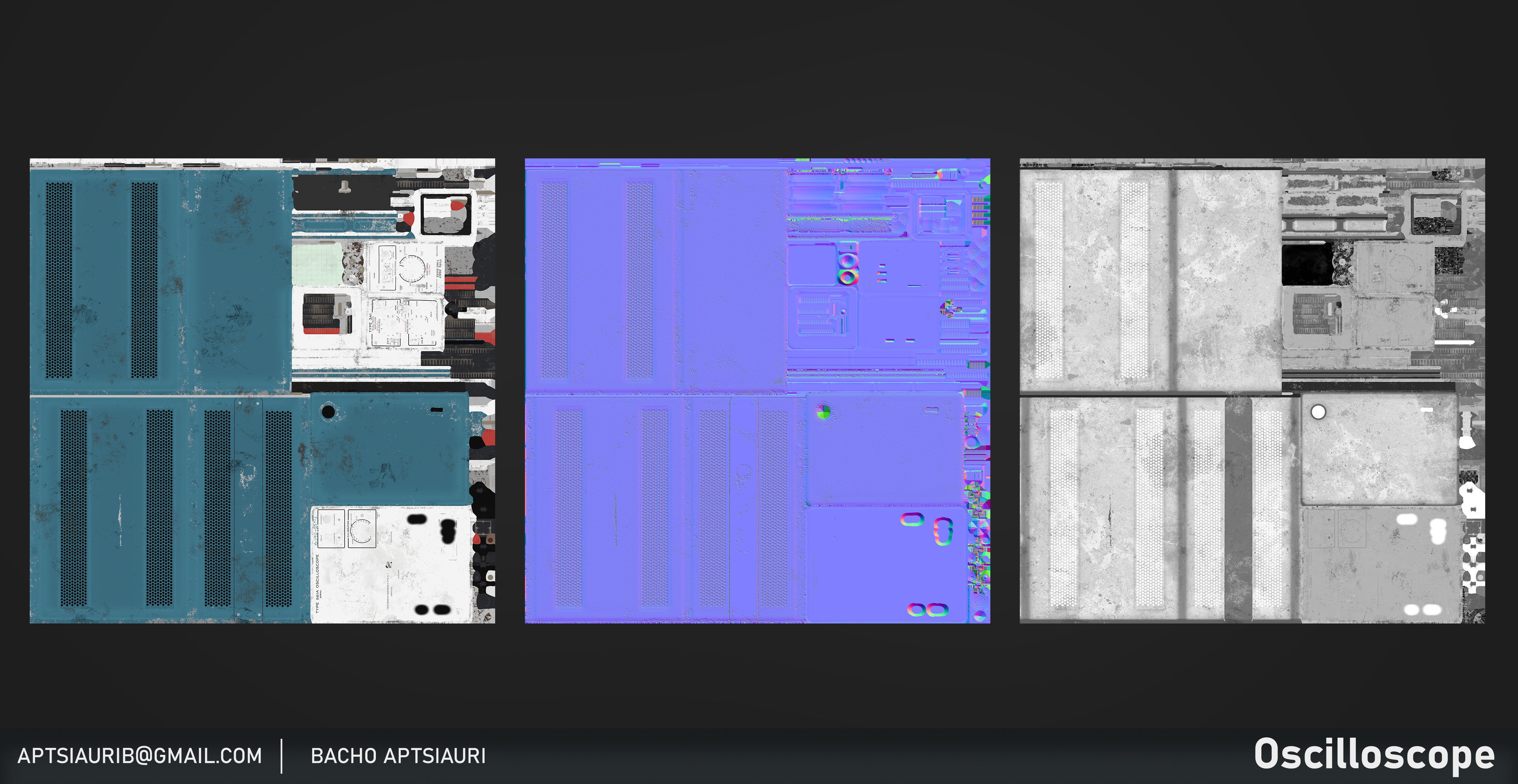Old and Used Oscilloscope Tektronix - Optimized for Games Low-poly 3D model_6