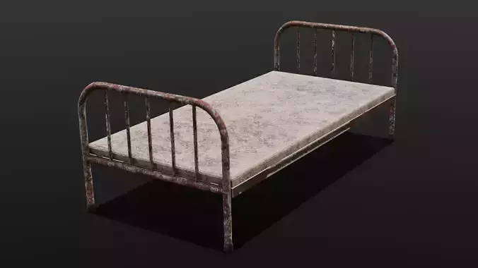 Rusted Iron Cot 3D Model 