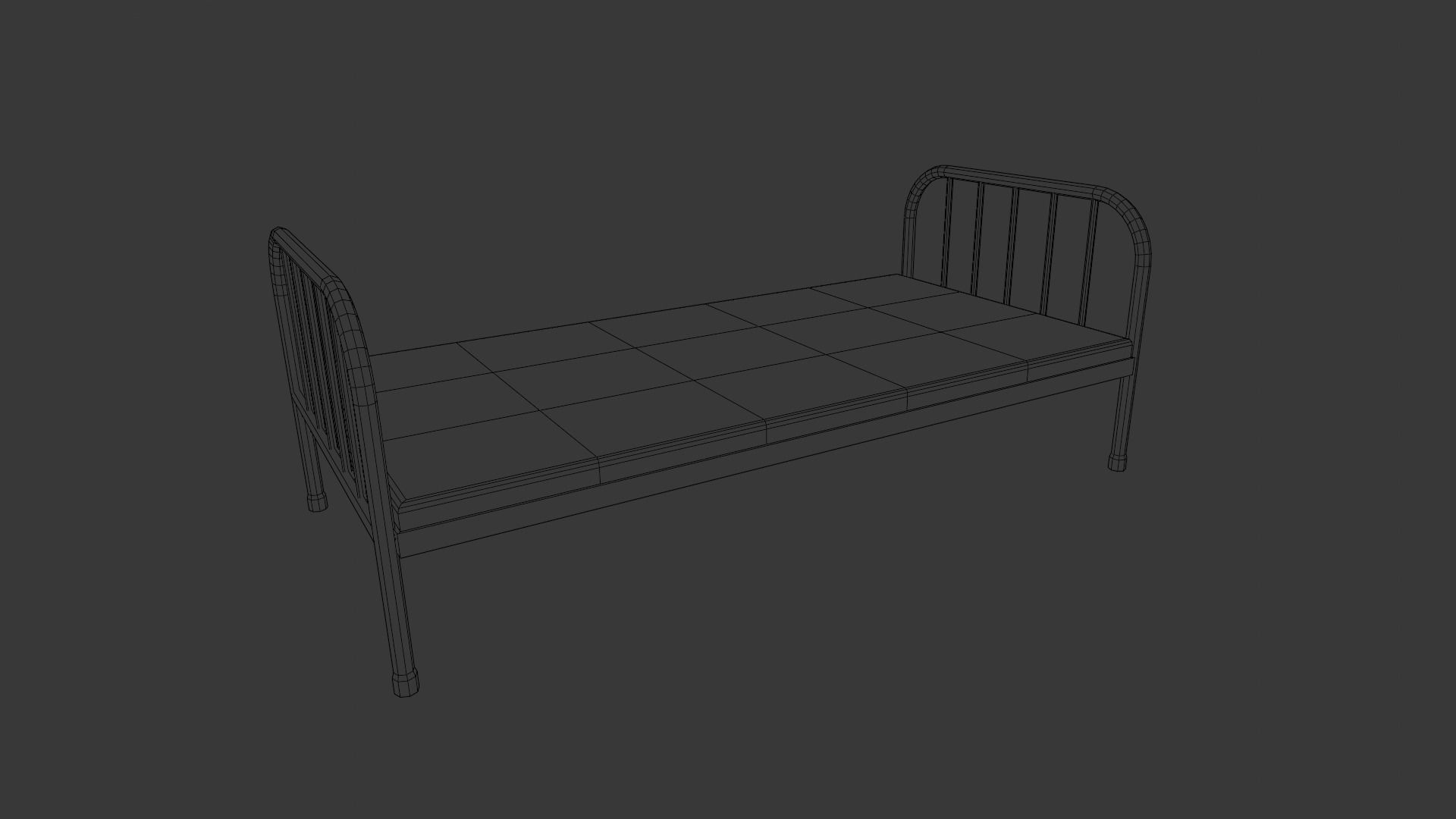 Rusted Iron Cot 3D Model  Low-poly 3D model_12