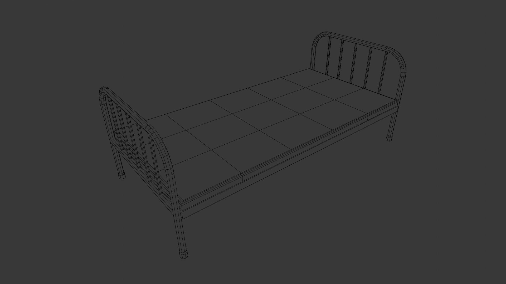 Rusted Iron Cot 3D Model  Low-poly 3D model_14