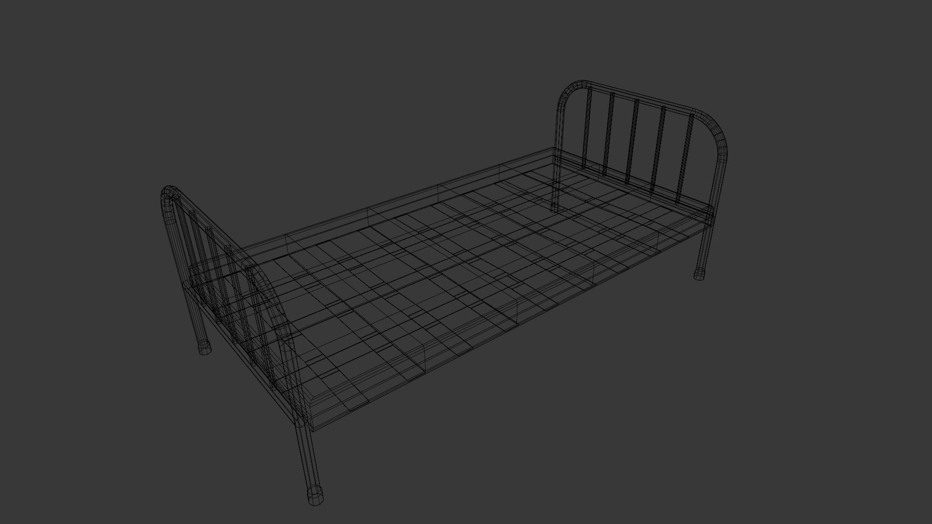 Rusted Iron Cot 3D Model  Low-poly 3D model_11