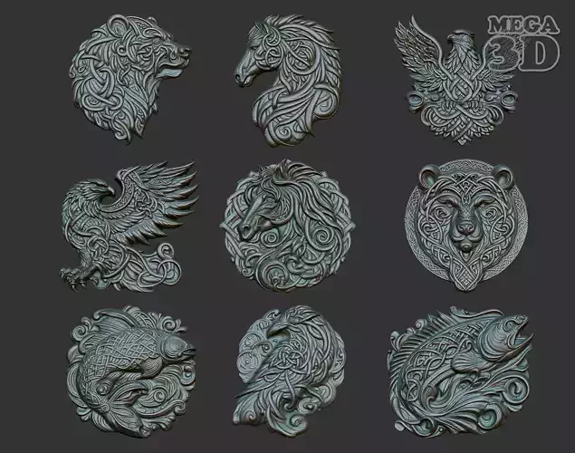 Celtic Animal basrelief Pack 240612