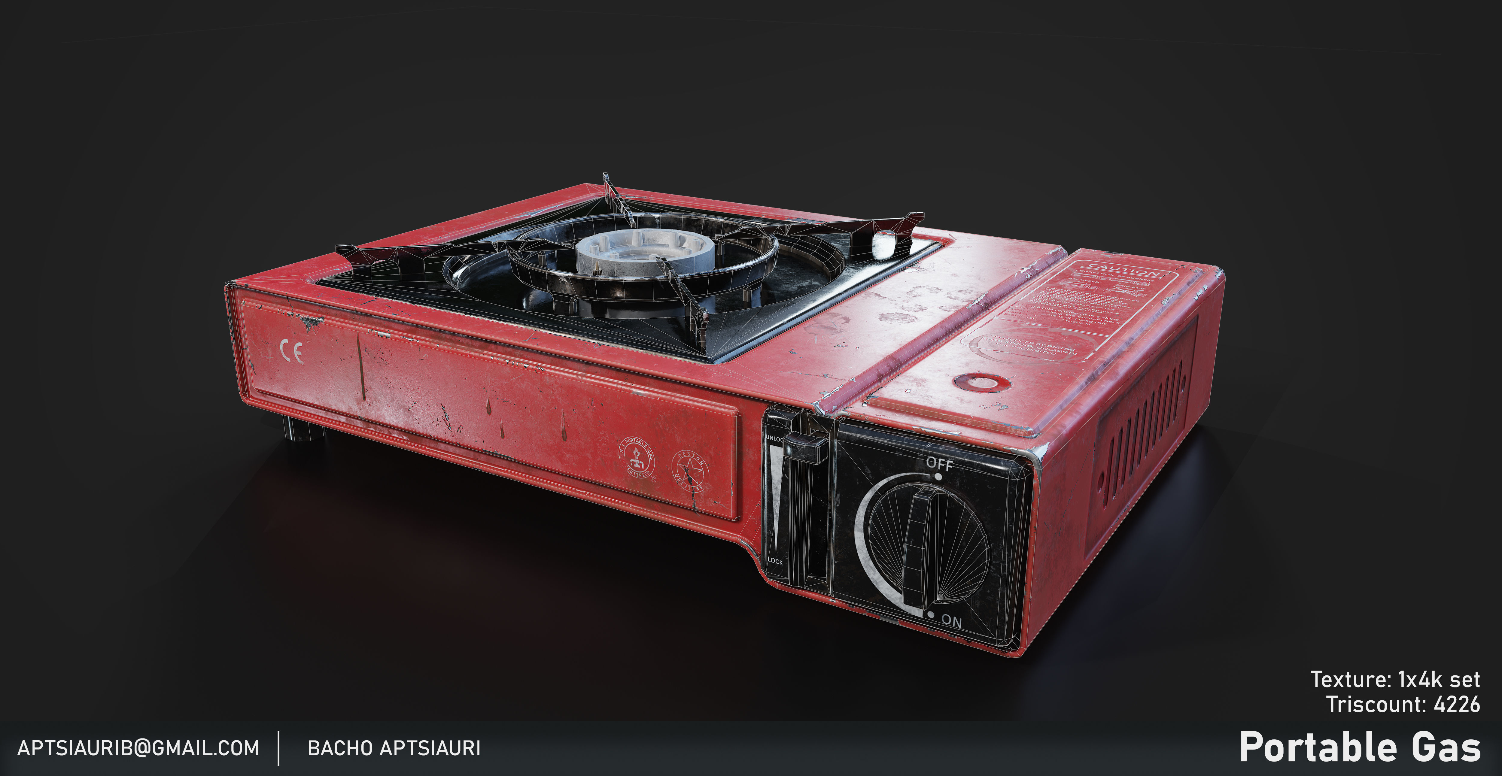 Old Portable Gas used - Optimized for Games and animations   Low-poly 3D model_4