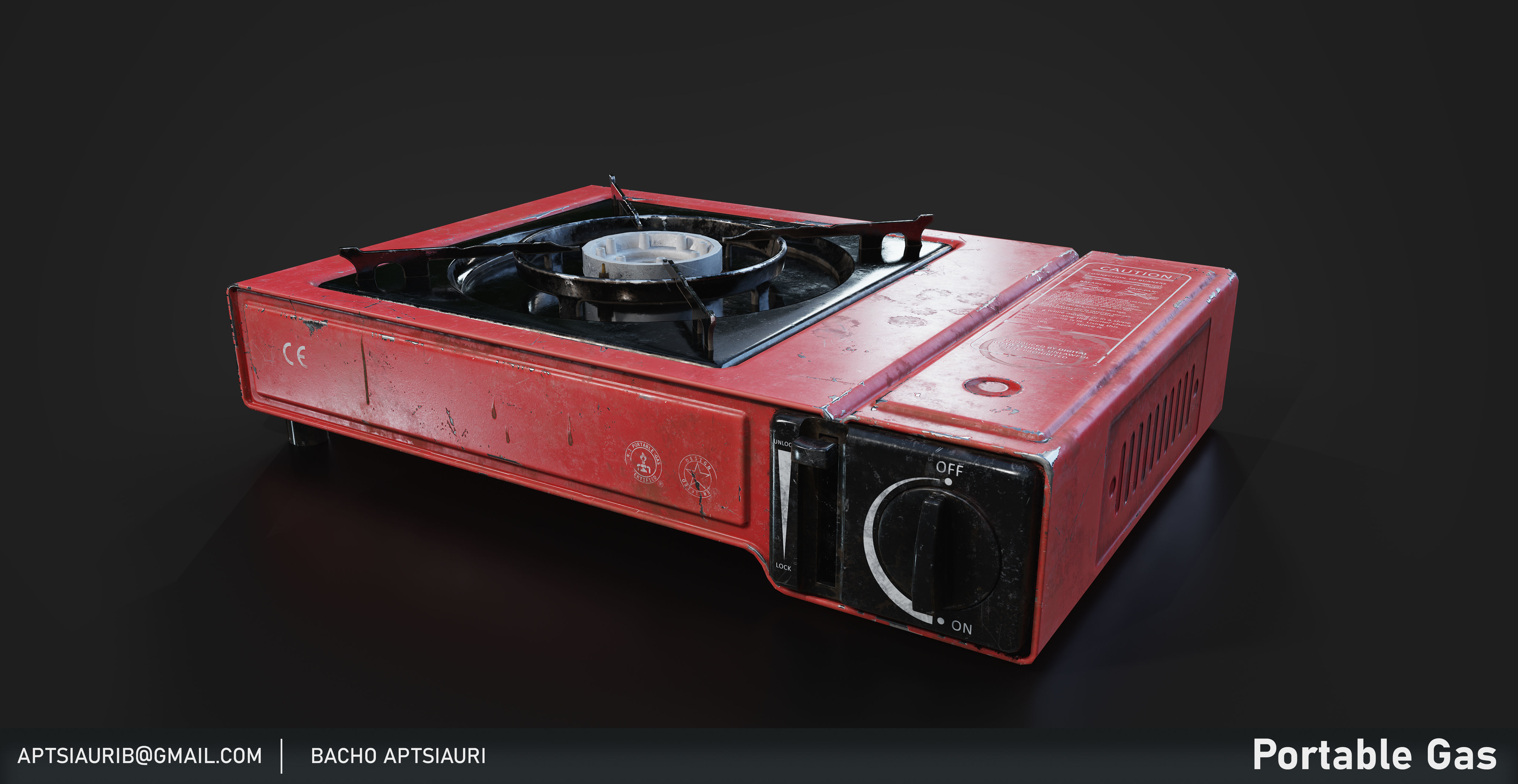 Old Portable Gas used - Optimized for Games and animations   Low-poly 3D model_2