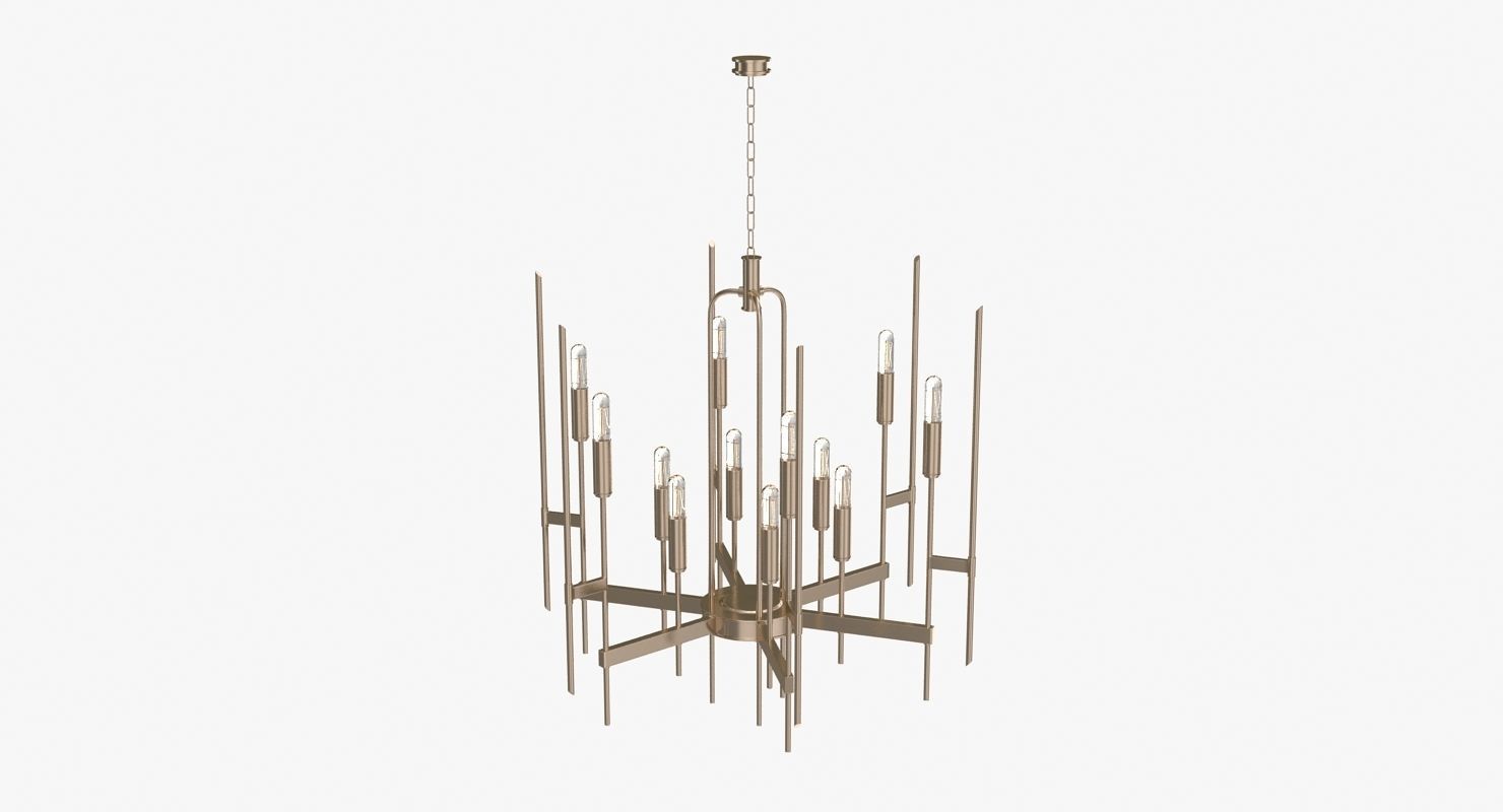 Hudson Valley Bari Chandelier Low-poly 3D model_14
