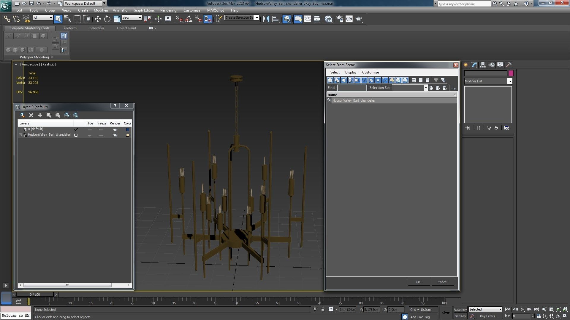 Hudson Valley Bari Chandelier Low-poly 3D model_28