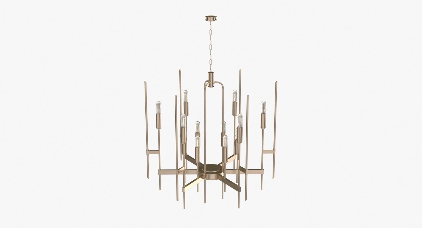 Hudson Valley Bari Chandelier Low-poly 3D model_13