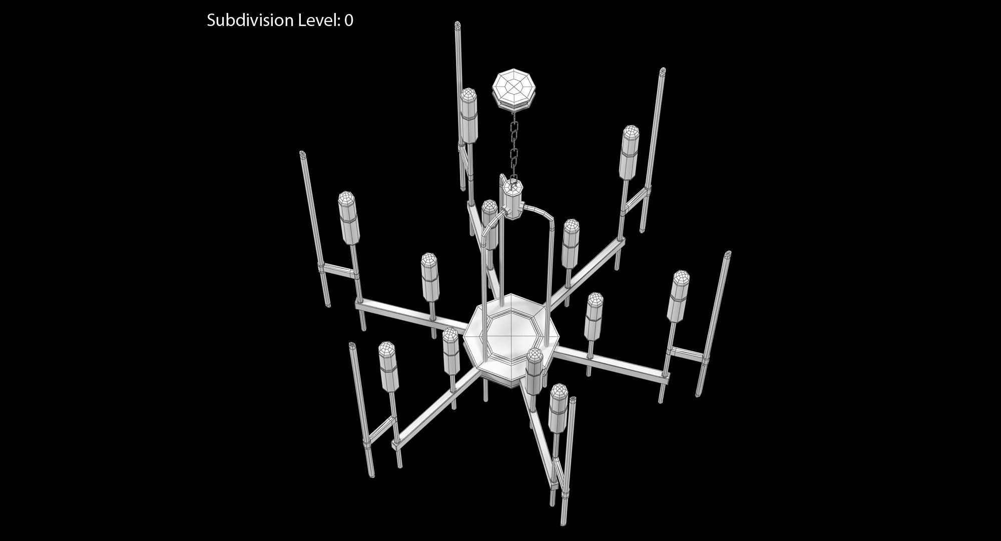 Hudson Valley Bari Chandelier Low-poly 3D model_21
