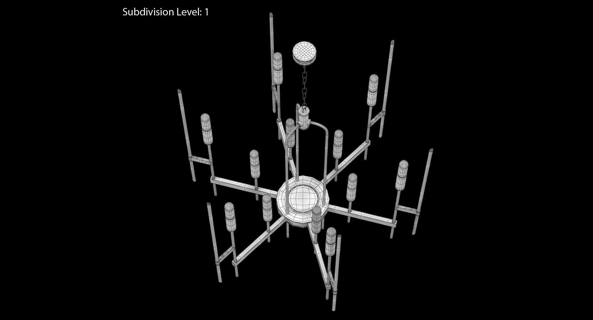 Hudson Valley Bari Chandelier Low-poly 3D model_22