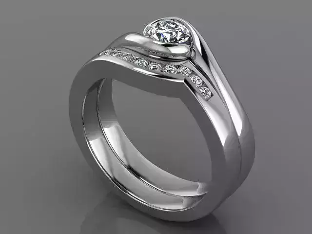 Engagement Ring 8 3DM STL OBJ MTL