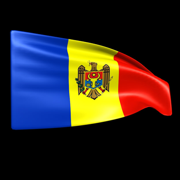 Moldova flag animated 3D model_3