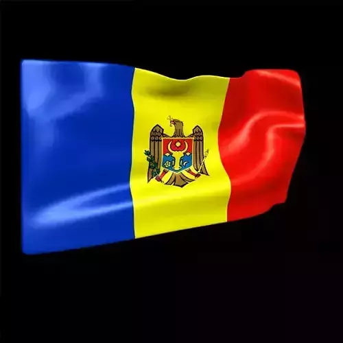 Moldova flag animated 3D model