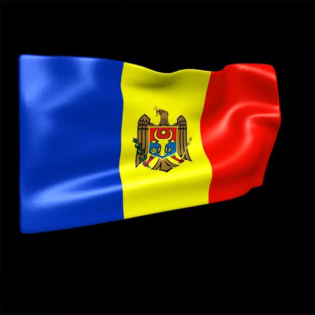 Moldova flag animated 3D model_0