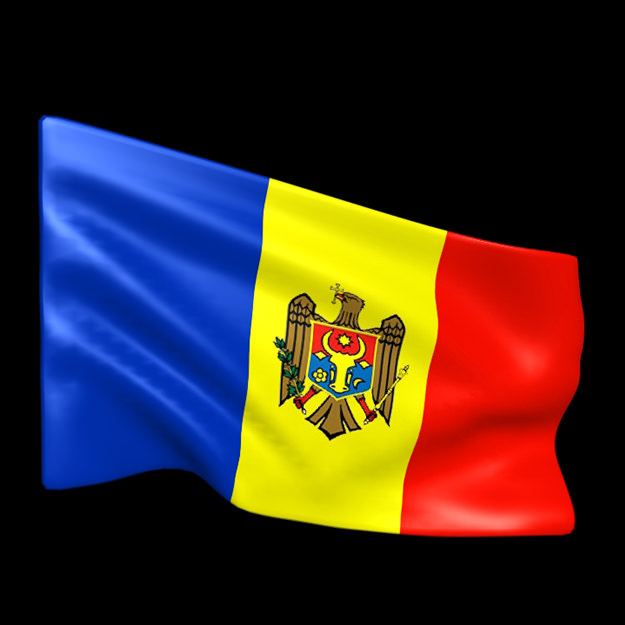 Moldova flag animated 3D model_2