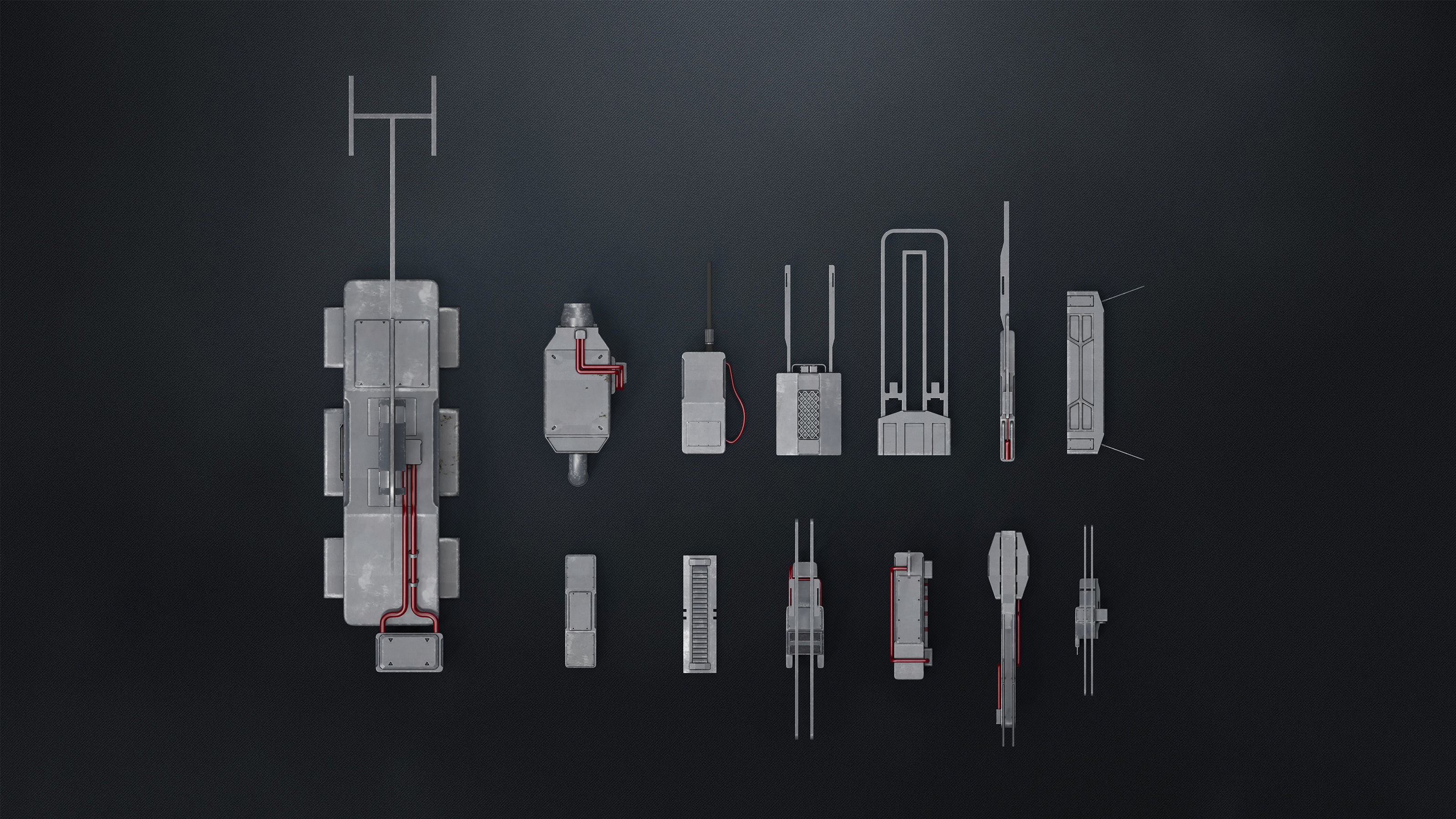 13 SUB-D Scifi Architecture Kitbash Elements Vol I 3D model_2