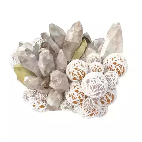 QUARTZ AND DESERT ROSE VOTIVE 3D model