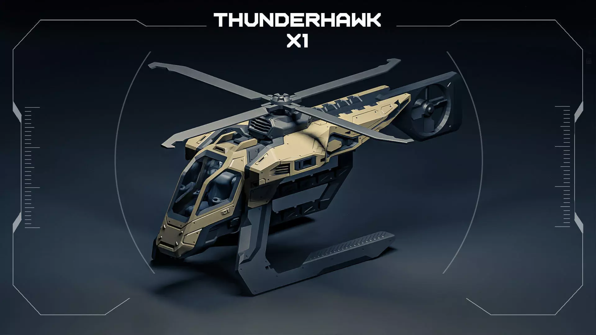 Thunderhawk X1 helicopter 3D print model_1