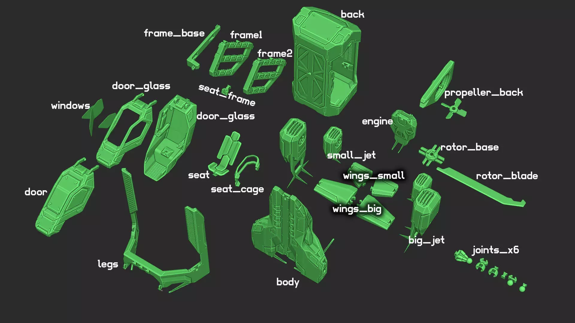 Thunderhawk X1 helicopter 3D print model_4