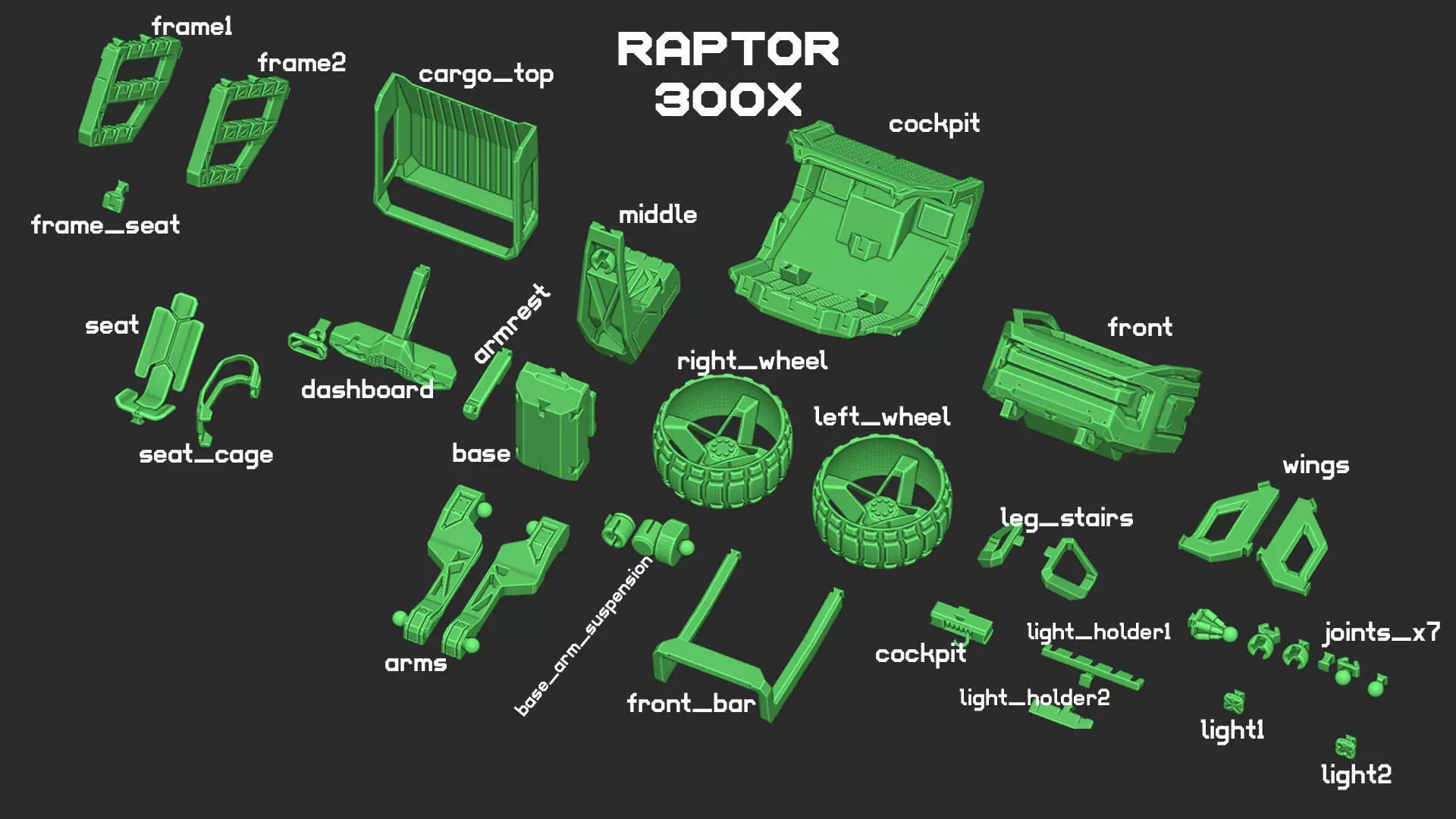 Raptor 300x Buggy  3D print model_4
