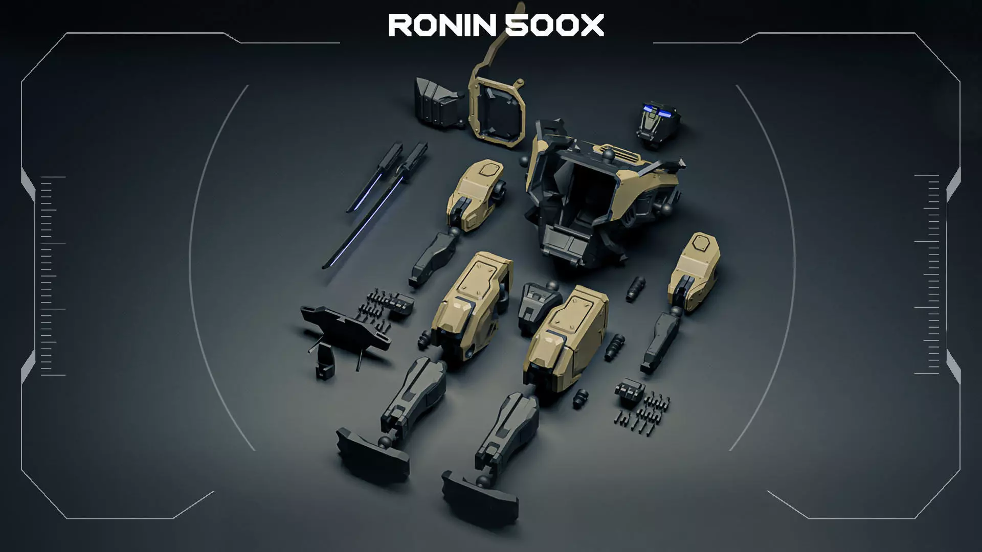 Ronin 500X Mech Samurai 3D print model_3