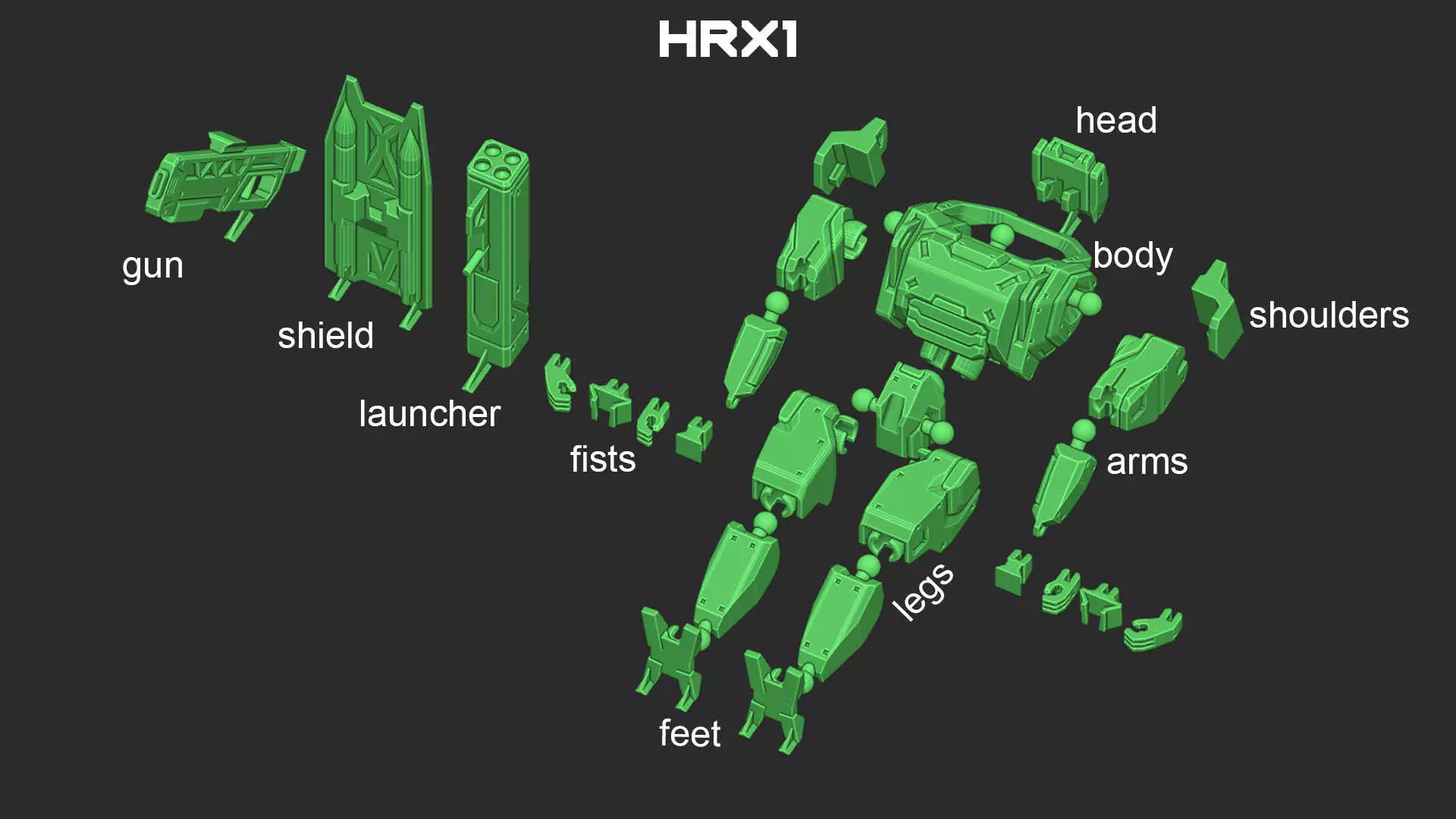 Humanoid Robot  HRX1 3D print model_3