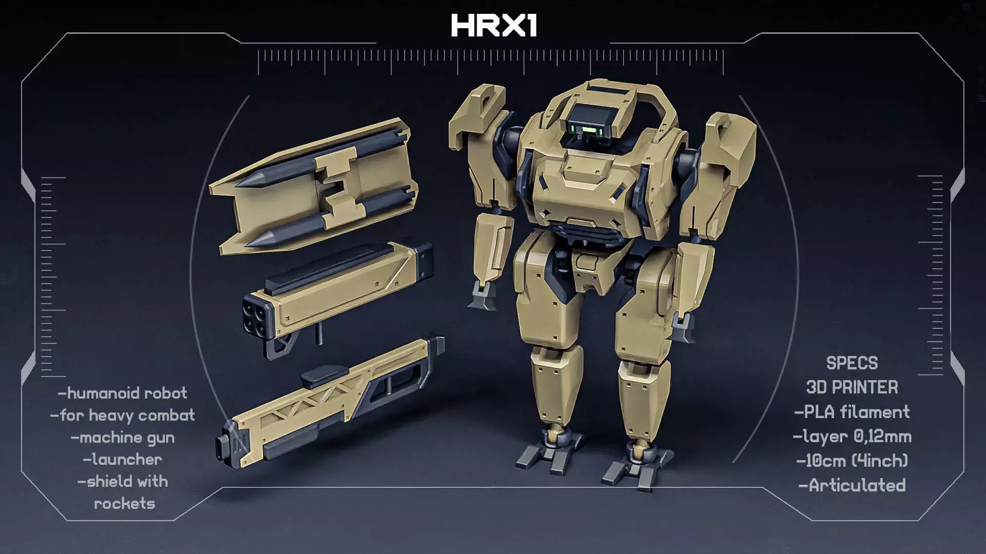 Humanoid Robot  HRX1 3D print model_0