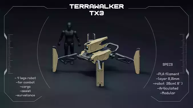 Terrawalker TX3 Robot  3D print model