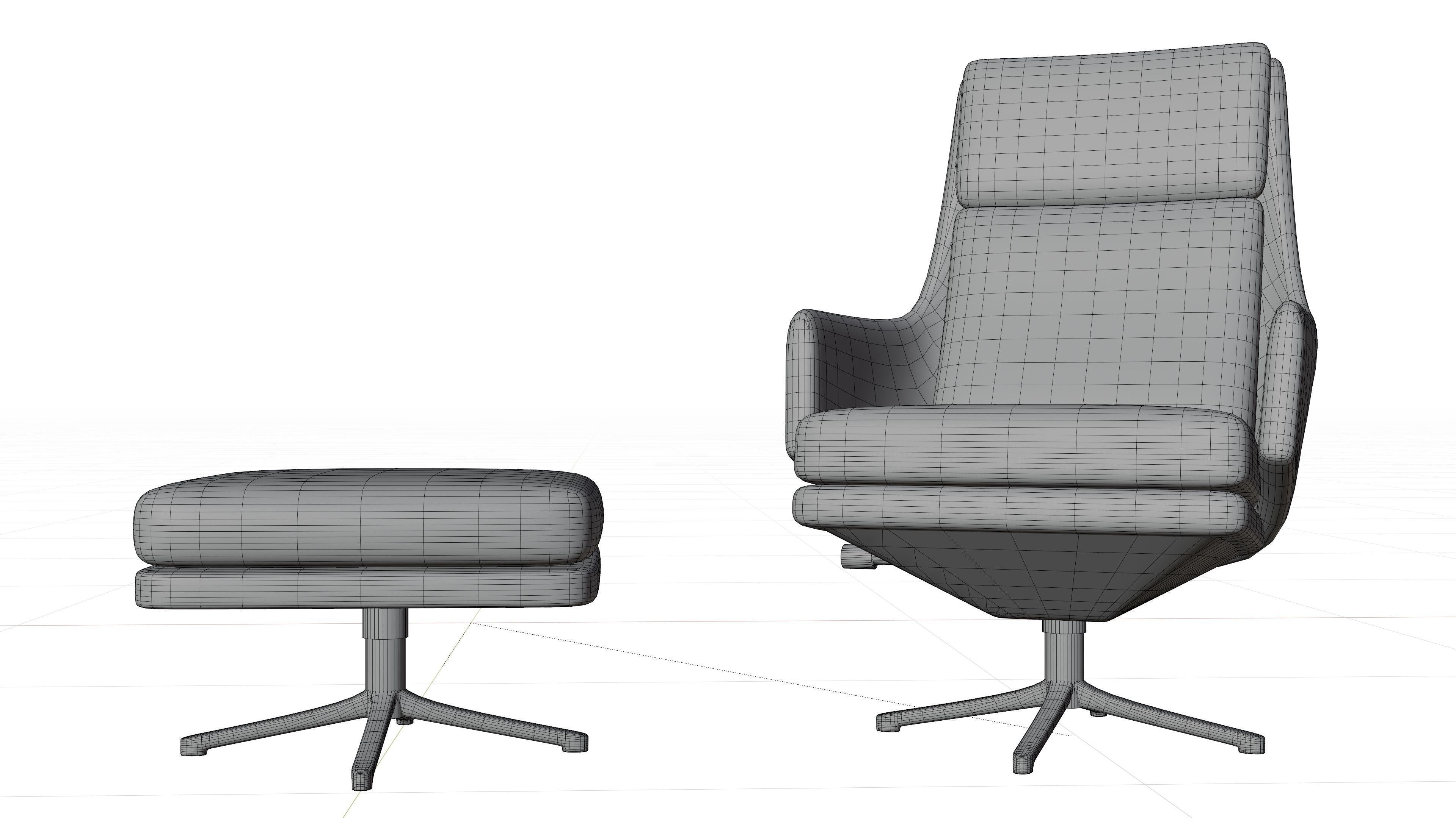 Grand Relax  Ottoman Chair 3D model_8