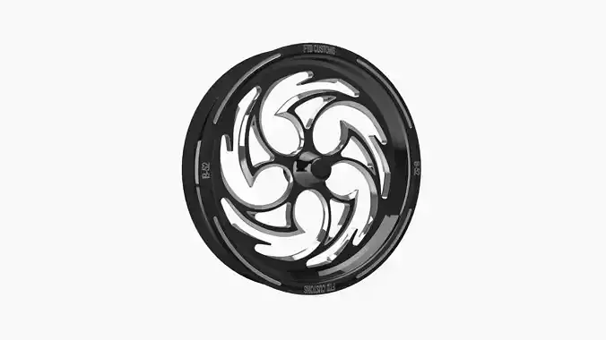 FTD Customs B52 spindle front wheel Low-poly 3D model