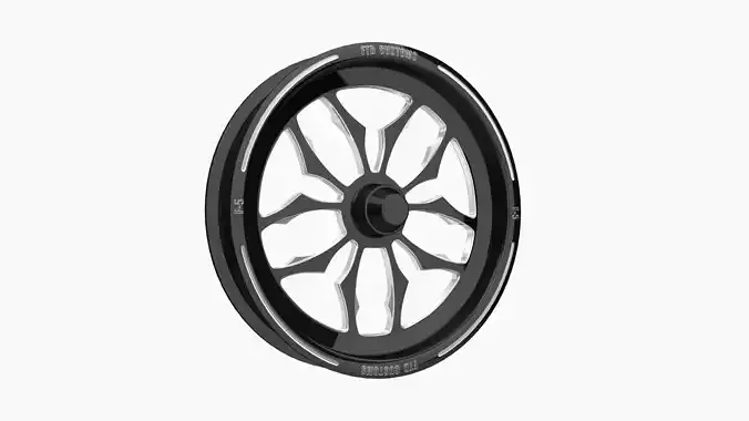 FTD Customs F5 Thrasher dragster spindle front wheel Low-poly 3D model