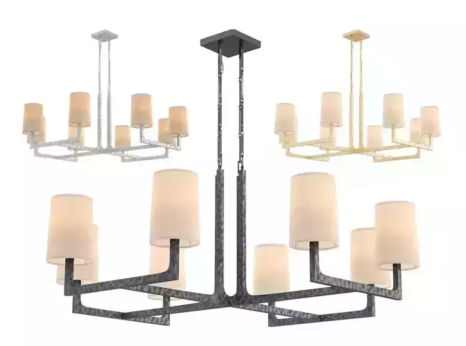 RH WRIGHT SQUARE CHANDELIER  3D model