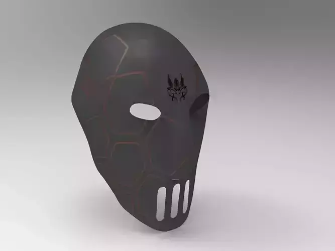 Low-poly black hockey goalie mask Low-poly 3D model