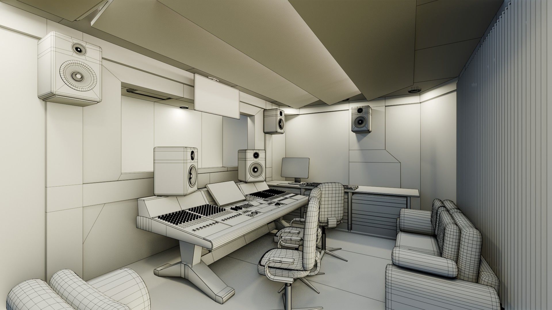 Recording Studio - Game Ready - PBR Low-poly 3D model_10