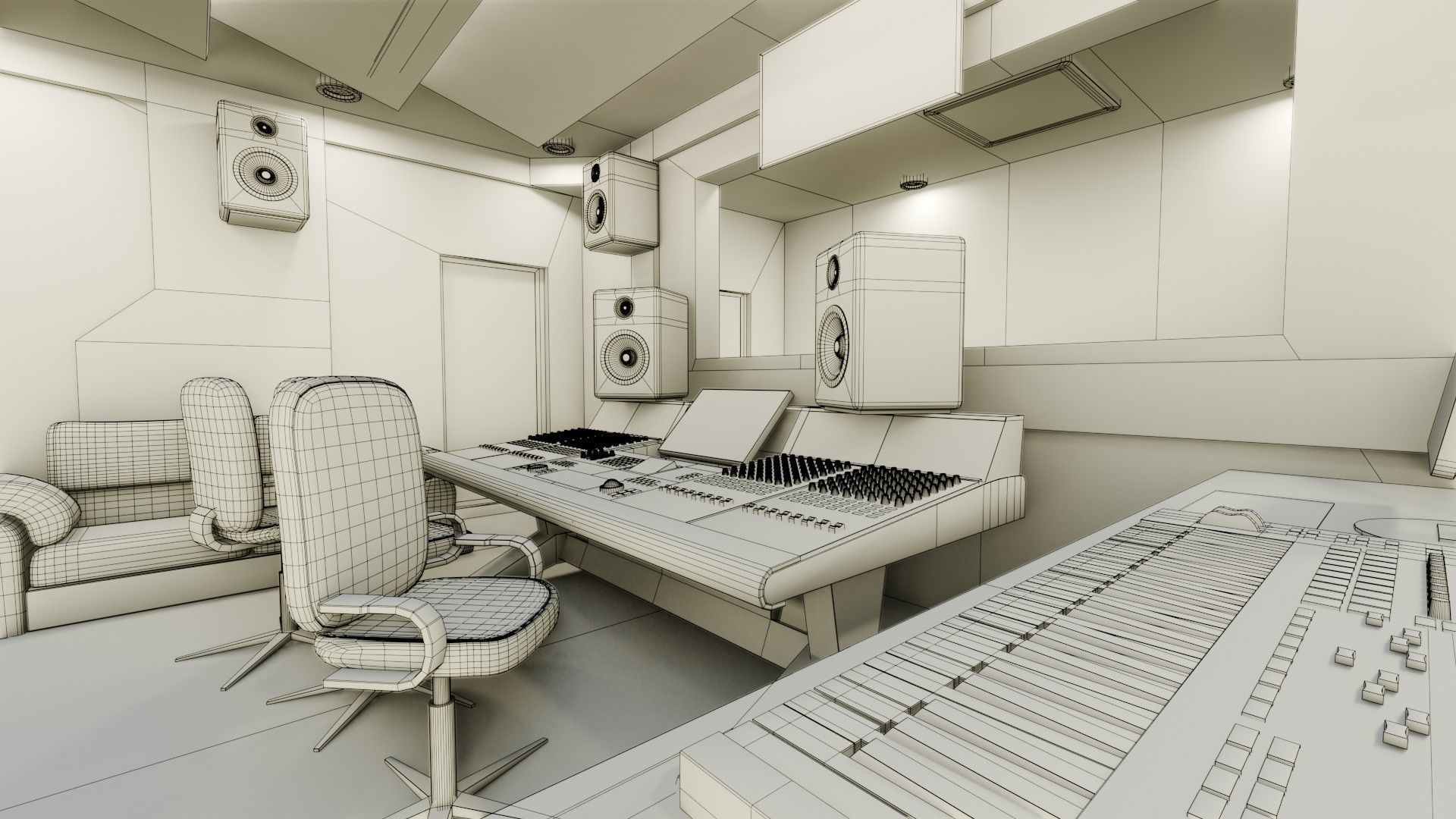 Recording Studio - Game Ready - PBR Low-poly 3D model_16