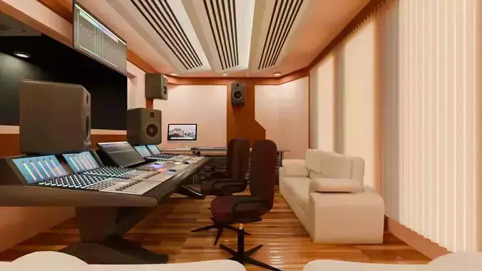 Recording Studio - Game Ready - PBR Low-poly 3D model
