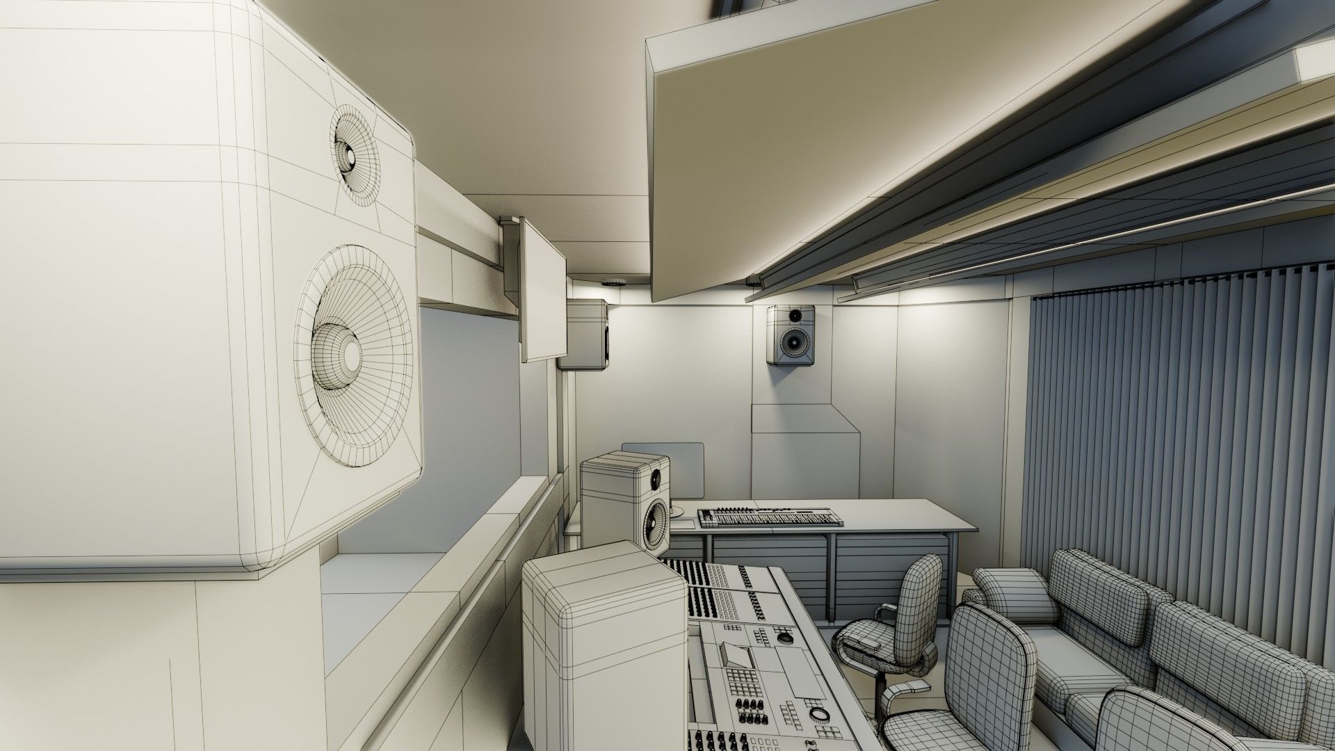 Recording Studio - Game Ready - PBR Low-poly 3D model_14