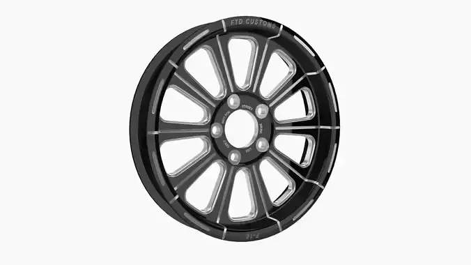 FTD Customs F16 BC drag racing front wheel Low-poly 3D model