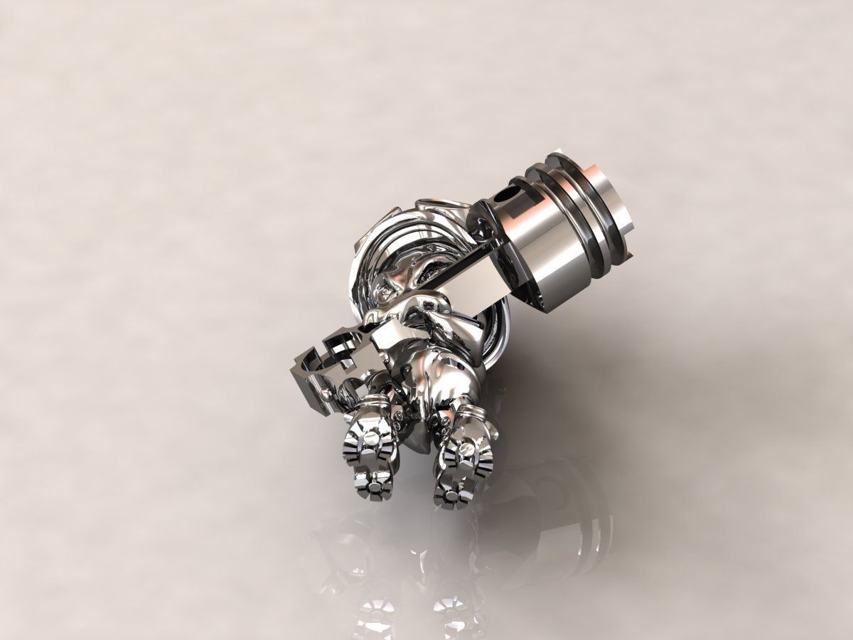 cartoon robots piston 45 3D print model_5