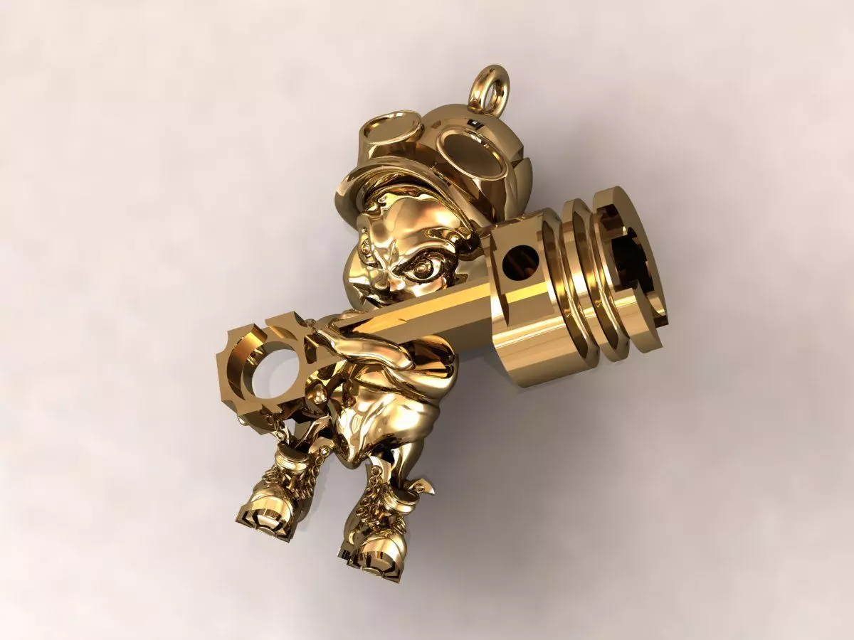 cartoon robots piston 45 3D print model_0