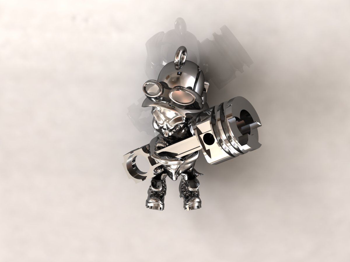 cartoon robots piston 45 3D print model_3