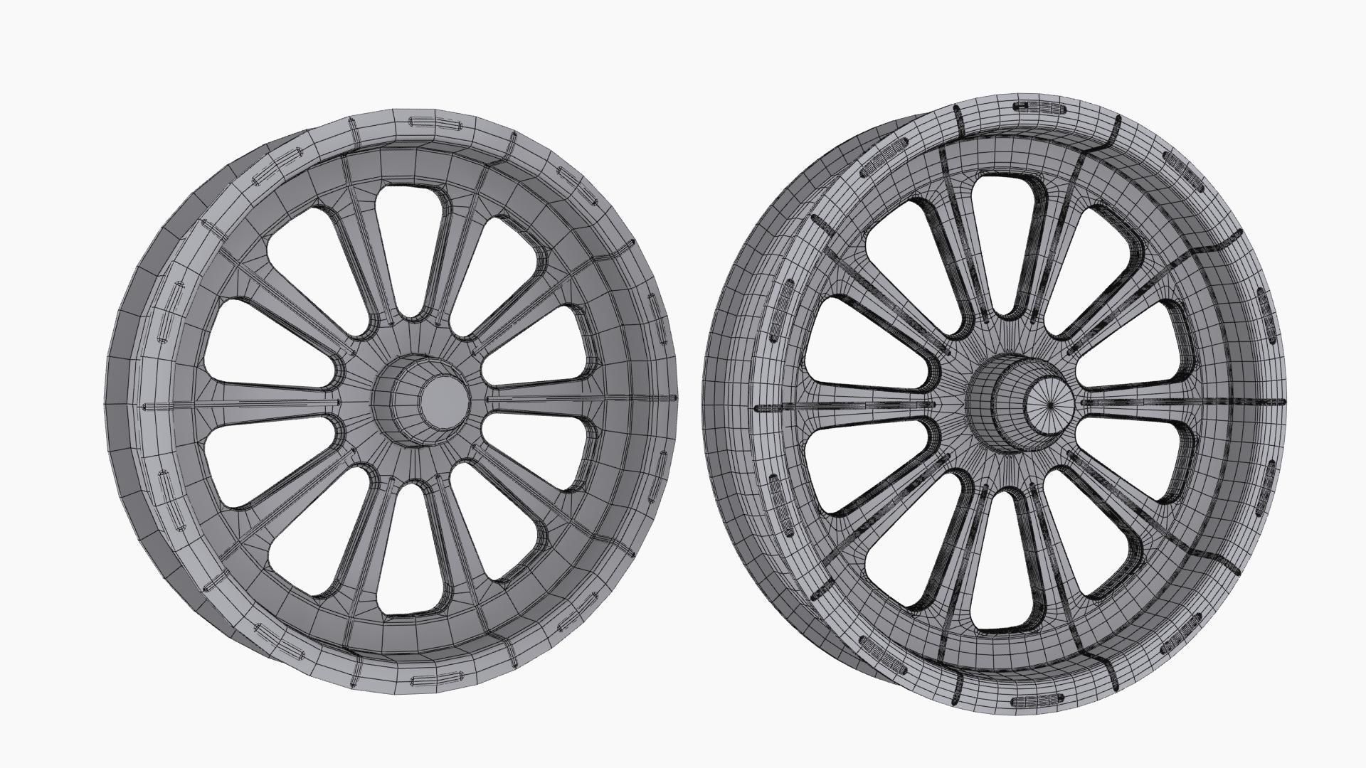 FTD Customs F16 Redemption spindle front wheel Low-poly 3D model_12